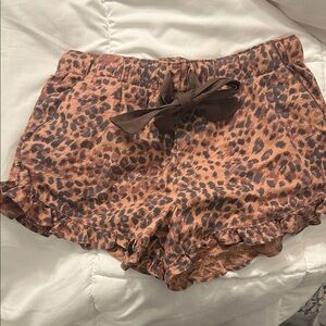 Aerie Brown Leopard Print High Waist Shorts
